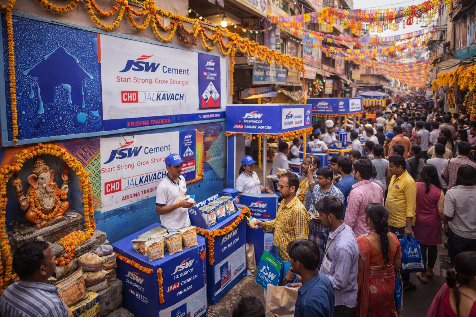 Festival time branding and activity at a retail location
