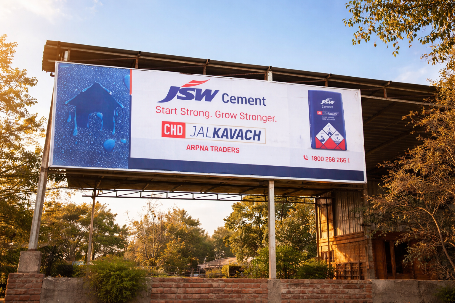 Large hoarding on a city road for a brand campaign