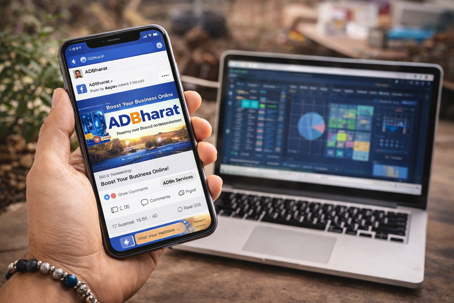 Facebook and Instagram ads on a phone screen