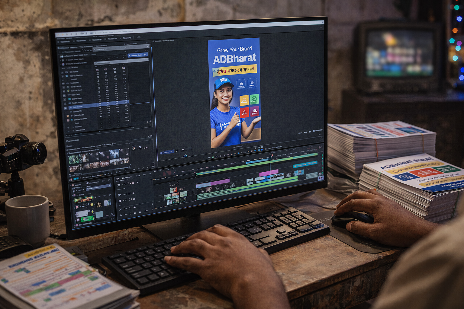 Short-form video advertisement production or playback